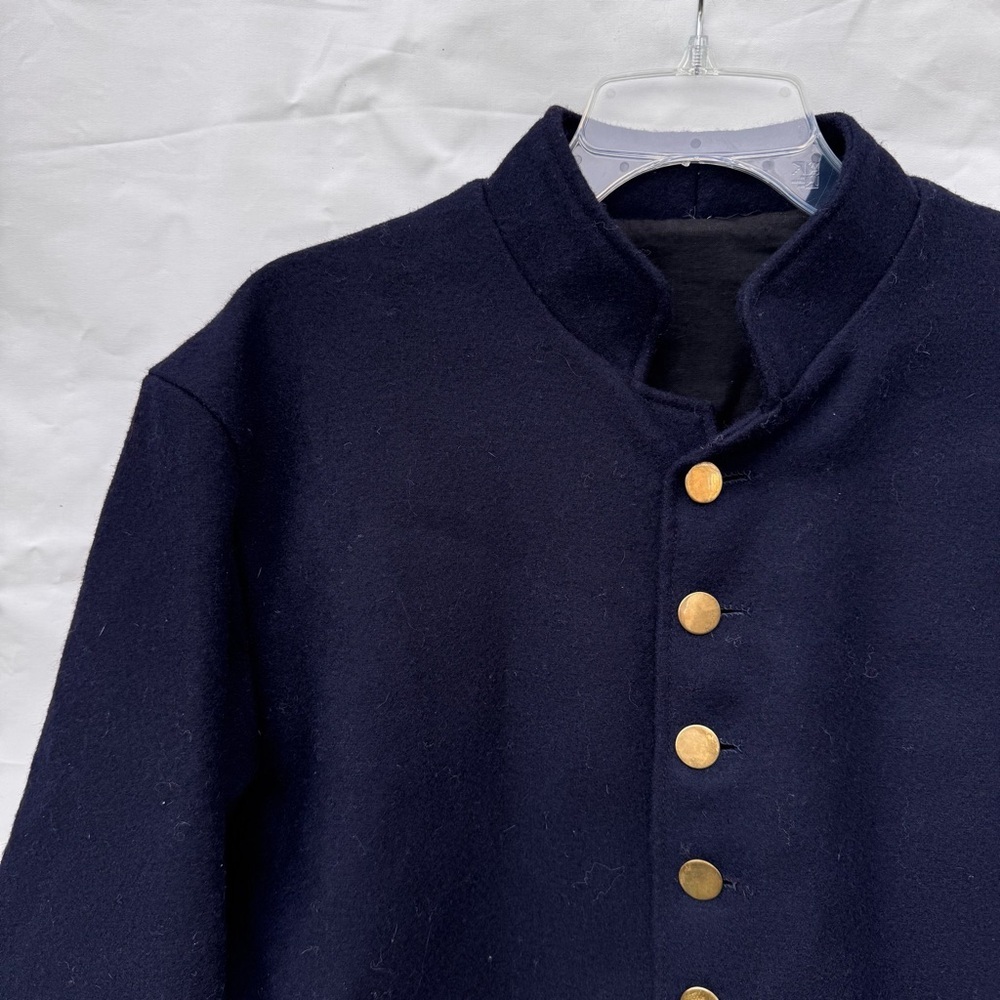 Vintage handmade wool button down military style jacket size medium z26 - Picture 2 of 9
